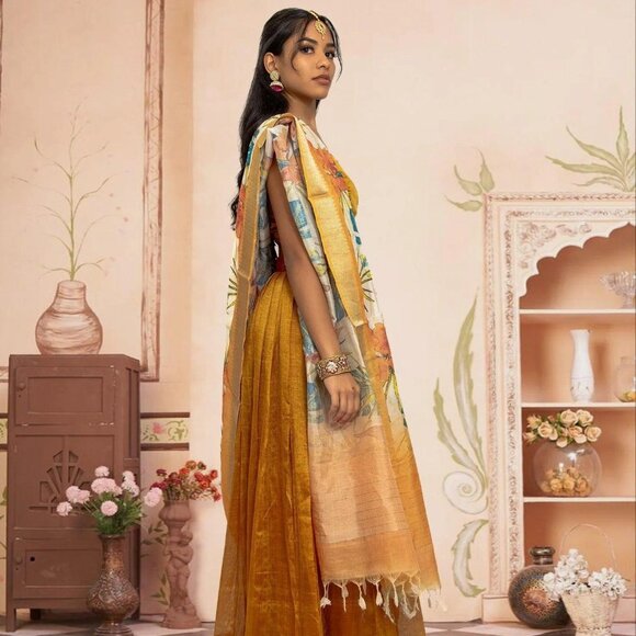 EthnoChic Brown Lehenga for Festive Elegance | Muvvas Boutique - Picture 3 of 4